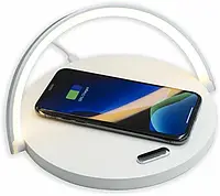 Беспроводное зарядное устройство + светильник Qitech LED Lamp Wireless Charger с технологией QI Белое (QT-LED1