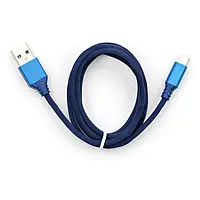 Дата кабель USB 2.0 AM to Lightning nylon 2m blue Vinga