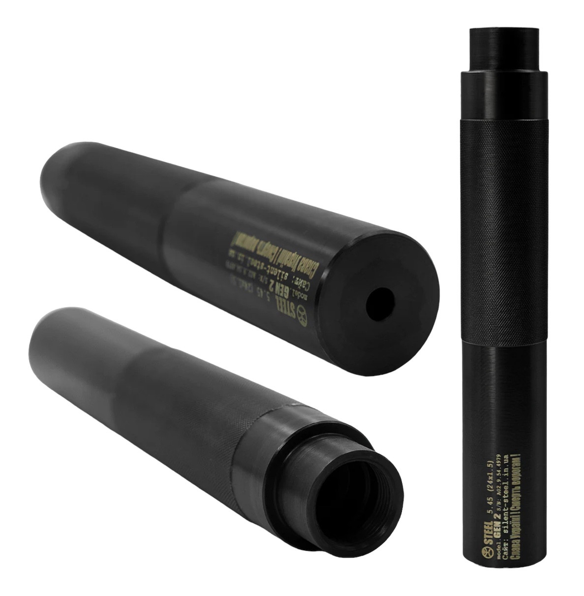 Глушник STEEL Gen 2 5.45, різьба 24×1.5 long (на АК-74, АКСУ та ін.) + буфер віддачі, фото 1