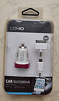 Автомобільний зарядний пристрій USB LDNIO (2.1A) Apple iphone 2g,3g,4,4s,IPAD,micro usb