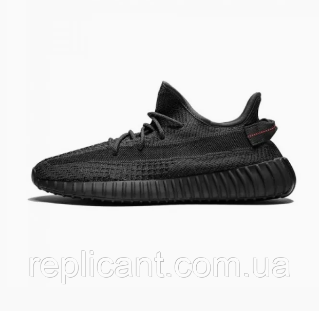 Мужские кроссовки Adidas  Yeezy 350  V2 Black Reflective (Реф шнурки) кросівки чоловічі, фото 1