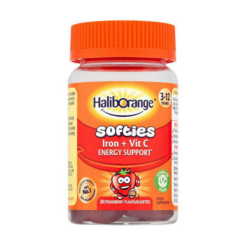 Витамин C детям с железом Softies Iron + Vit C, Haliborange, клубника ...
