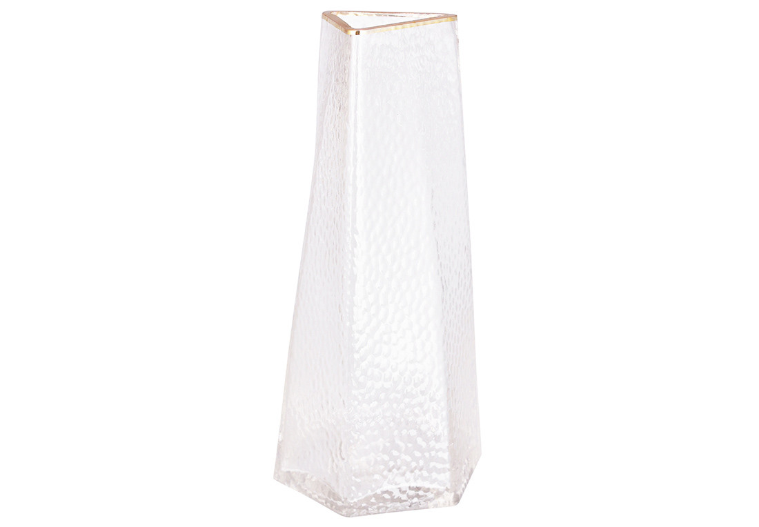 Ваза Elegant 27см прозора із золотом ТОВАР ВІД ВИРОБНИКА