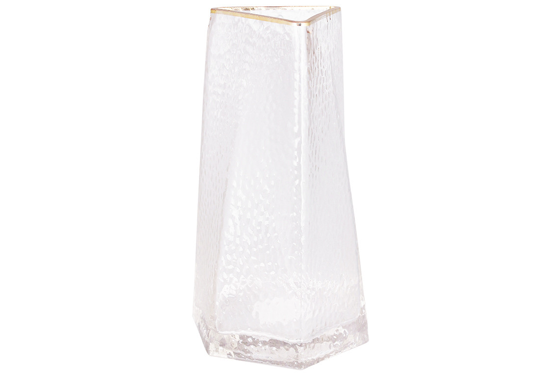 Ваза Elegant 22см прозора із золотом ТОВАР ВІД ВИРОБНИКА