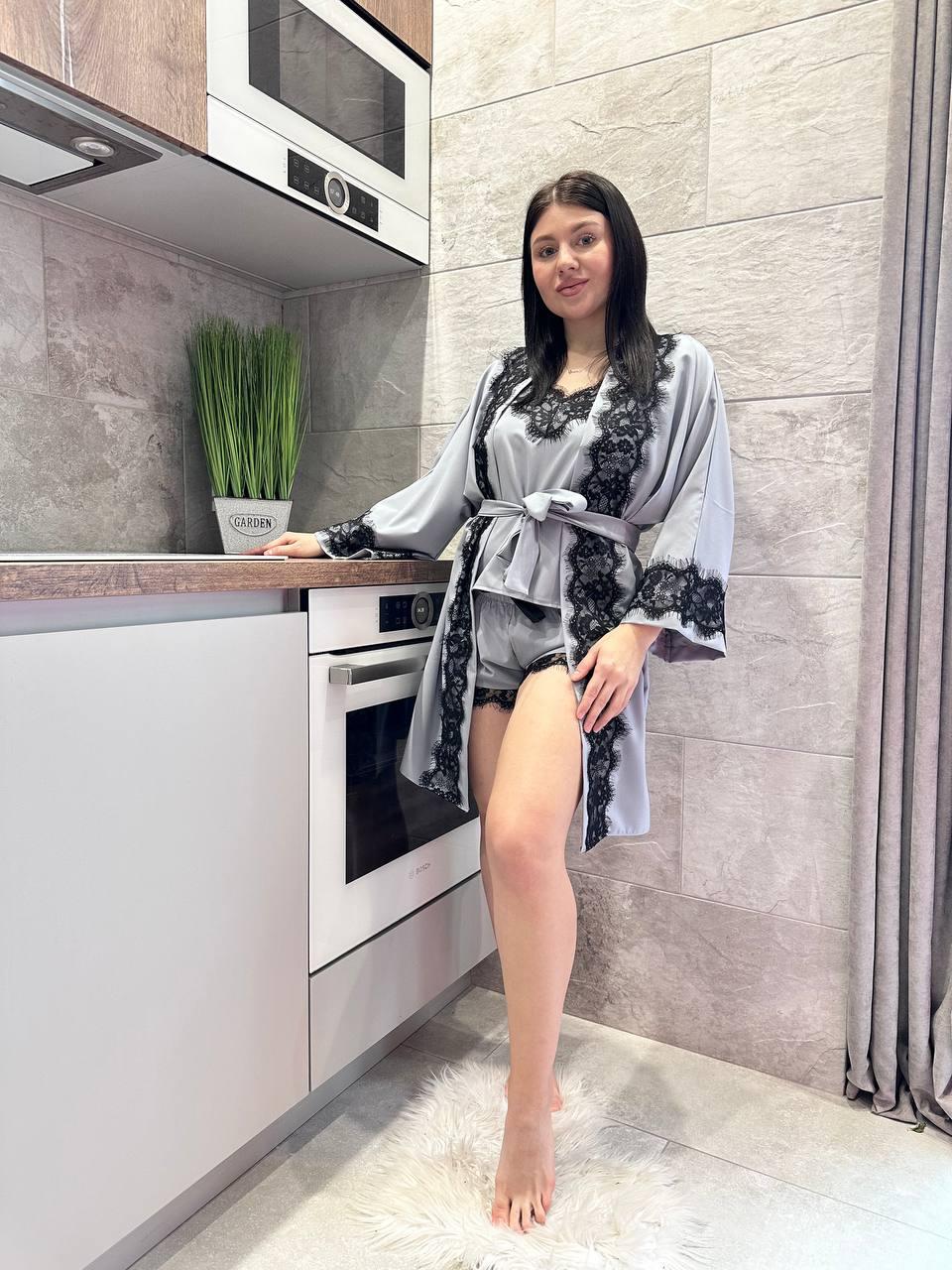 Халат і піжама, комплект жіночий для дому та сну., фото 1