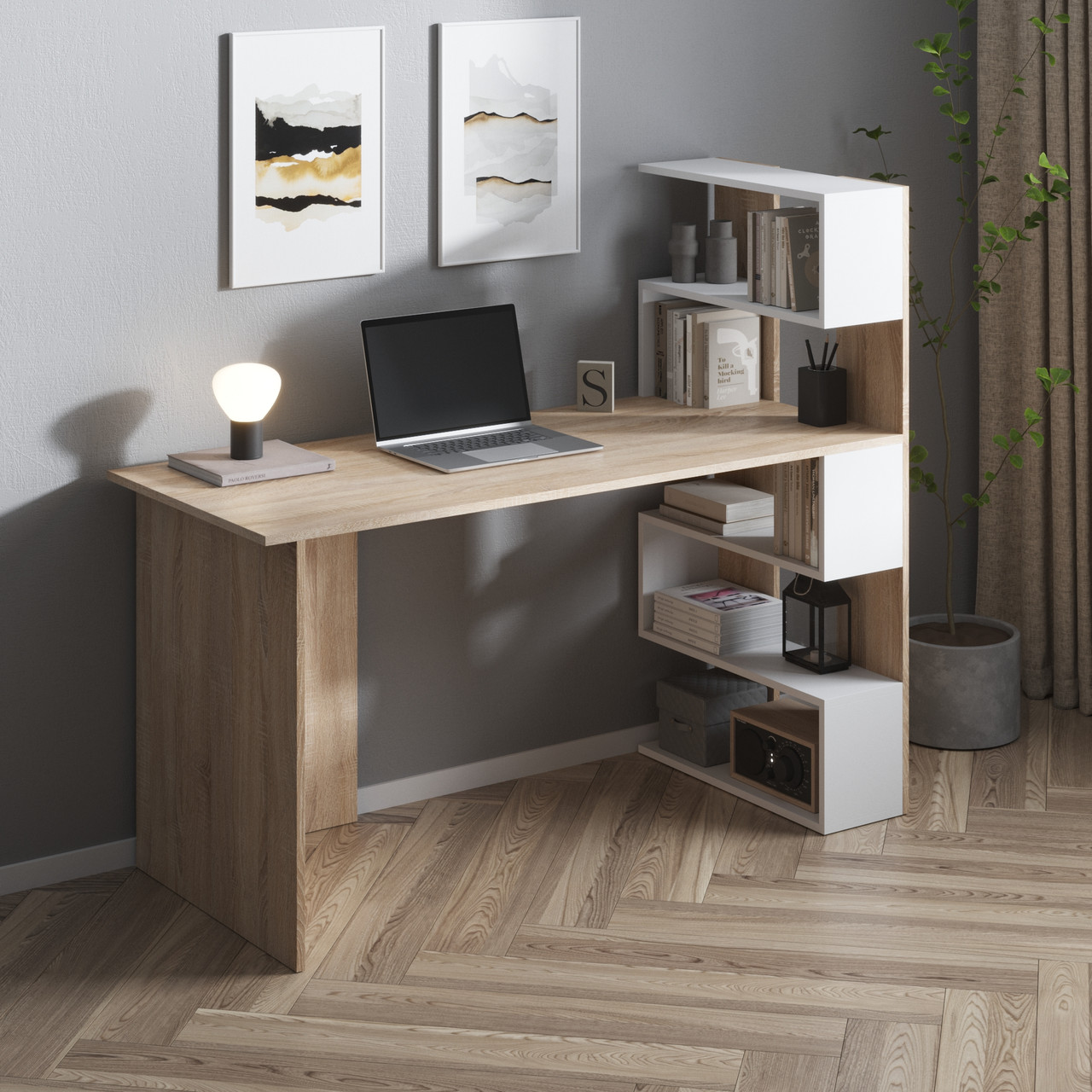 Стіл письмової з полицями праворуч, для ноутбука та комп' ютера M-15, фото 1