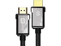 Кабель HDMI 4K 6,6 фута, высокоскоростной кабель Silkland 18 Гбит/с HDMI 2.0, [цинковый сплав, 4K HDR], 2160P