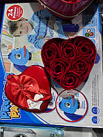 Подарочный набор с розочками в коробочке сердечко красный лучший товар