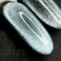 Гель лак кошачий глаз CROOZ Sunshine Cat EYE №05 нежно - бирюзовый 8мл