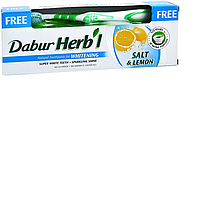 Зубная паста Сіль та Лимон 150 г+ щітка Dabur Herbl