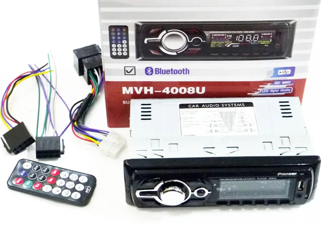Автомагнітола MVH-4008U ISO + BLUETOOTH — MP3 Player, FM, USB, SD, AUX