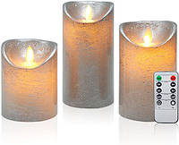 CCLIFE Светодиодные беспламенные свечи CCLIFE /Набор из 3 штук с цветным градиентным порошковым покрытием и фу