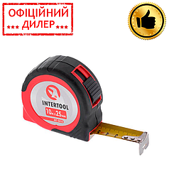 Рулетка з фіксатором 10м x 25 мм INTERTOOL MT-0410 STP