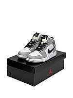 Женские кроссовки Nike Air Jordan 1 High Gray White Black Fur 38 (на меху)