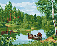 Картина по номерам "Лесное озеро" BrushMe холст на подрамнике 40x50см BS51967