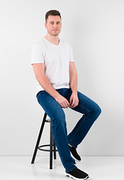 Мужские темно синие джинсы батал, размер 33, 38, 40,42