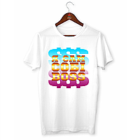 Футболка біла з оригінальним принтом для керівника "Я сам собі босс. I'm own boss" Push IT