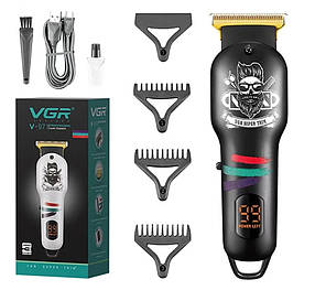Універсальна машинка для стрижки волосся VGR V-971 з дисплеєм (4 насадки)