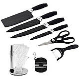 Набір ножів кухонних Knife set 8 предметів з підставкою та точилкою, фото 3