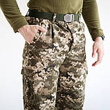 Тактичні зимові штани 4 кишені на флісі піксель, фото 3