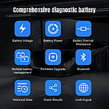 Konnwei BK200 тестер акумуляторних батарей 6-12-24v з бездротовим підключенням до смартфону (black,bluetooth), фото 2