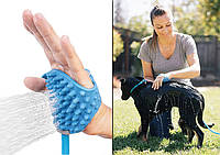 Рукавичка для мийки тварин Pet Bathing Tool щітка-душ для собак Синя Топ продаж!