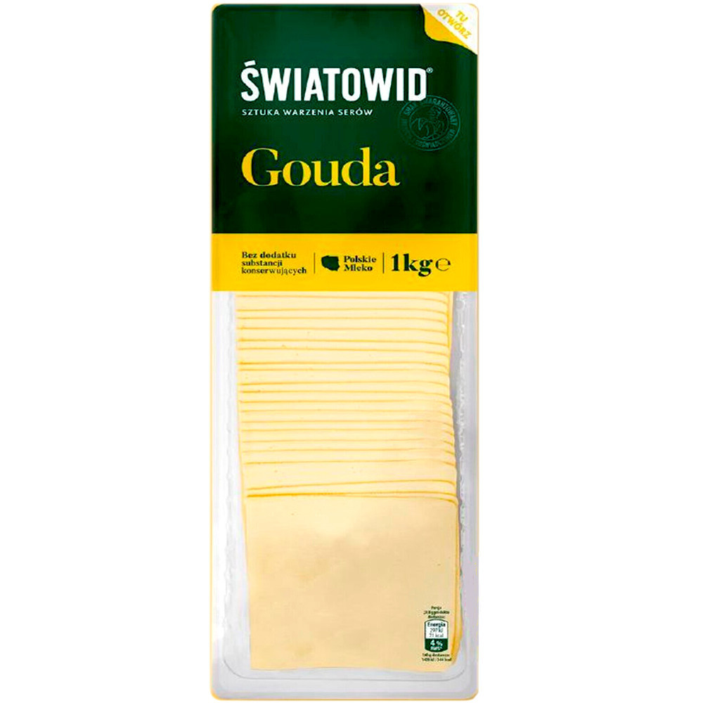 Сыр Гауда Gauda Swiatowid нарезка 1 кг - фото 1 - id-p2106600306