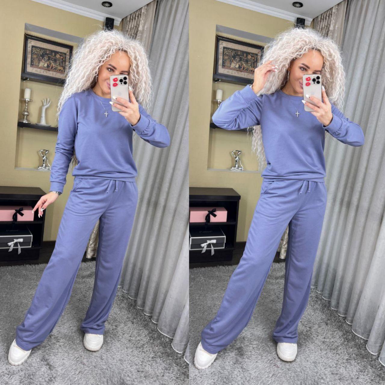 Стильний жіночий теплий прогулянковий костюм - кофта і штани (Розміри S,M,L), Джинс