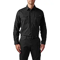 Тактическая рубашка 5.11® ABR Pro Long Sleeve Shirt-Black,армейская черная мужская рубашка с длинным рукавом