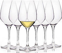 Хрустальные бокалы FAWLES для белого вина, набор из 6, набор из прозрачных бокалов для вина Chardonnay