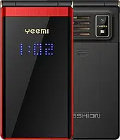Телефон кнопочный раскладушка с большим дисплеем и русской клавиатурой на 2 sim Tkexun M1 (Yeemi M1) red