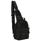 Чорна сумка чоловіча тактична нагрудна / Тактичний рюкзак ЗСУ / Тактичний середній CM-869 чоловічий рюкзак, фото 8