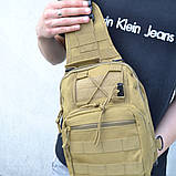 Тактичний рюкзак через плече Нагрудна сумка чоловіча тактична тканинна | Чоловічі сумки PD-118 рюкзак слінг, фото 3