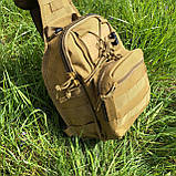 Тактичний рюкзак через плече Нагрудна сумка чоловіча тактична тканинна | Чоловічі сумки PD-118 рюкзак слінг, фото 6