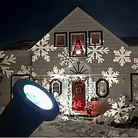 Декоративный влагостойкий новогодний LED проектор LED White Snowflake Projector