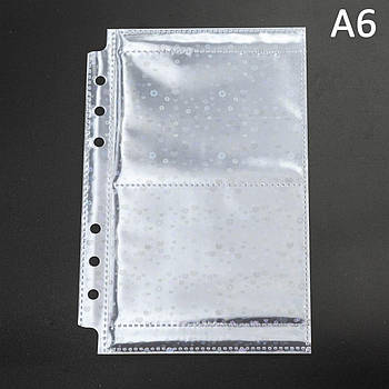 Файл, конверт для планера на кільцях А6 Квіти з 2 кишенями для візиток, карток FLP015