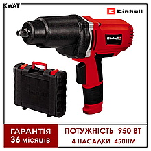 Гайковерт ударний електричний 950 Вт Einhell CC-IW 950 450 Нм 4 насадки Патрон 1/2" Кейс