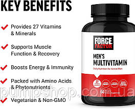 Вітаміни для чоловіків Force Factor Men’s Multivitamins 60 таб., фото 2