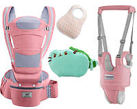 Хипсит Baby Carrier эрго-рюкзак кенгуру переноска 6 в 1 игрушка Пушин кот Дракон (vol-1890) Розовый