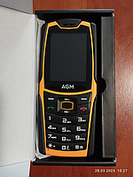 Телефон кнопочный противоударный и мощной батареей на 2 сим AGM M6 orange English keyboard 2G