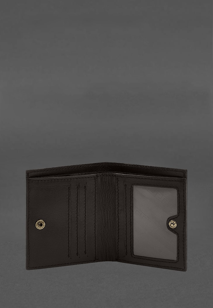 Портмоне з натуральної шкіри "Brut" з відділеннями для купюр та карток на внутрішній кнопці, фото 1