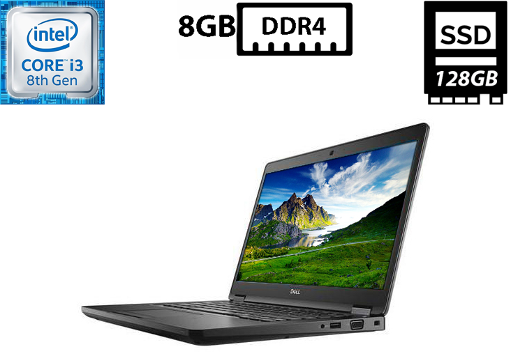 Ноутбук Dell Latitude 5490/14”IPS 1920x1080/Core i3-8130U 2.20GHz/8GB DDR4/SSD 128GB/Intel UHD Graphics Б/В