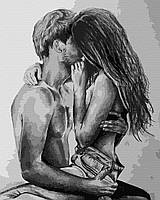 Чорно білі картини за номерами для дорослих 40х50 Картини по цифрах на полотні Закохана пара Картини за номерами Rainbow Art