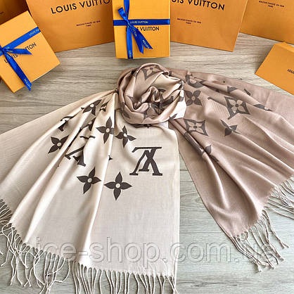 Палантин Louis Vuitton кашемір з бахромою, фото 5