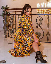 Костюм із платтям вільного крою шовк із довгими рукавами великих розмірів, фото 4