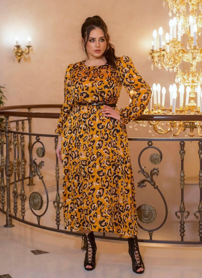 Костюм із платтям вільного крою шовк із довгими рукавами великих розмірів