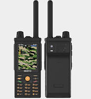 English кнопки! Телефон кнопочный с мощной батареей и рацией на 2 сим Servo X3 Plus black РАЦИЯ English