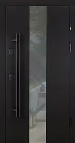 Вхідні двері Abwehr 496 + терморозрив Ufo Black RAL 9005 + Чорна шагрень