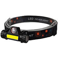 Фонарик налобный Bailong High Power Head Lamp 8101 COB XPE 14500 USB charge Черный (IR004635)