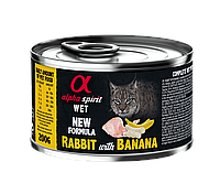 Влажный корм Alpha Spirit Rabbit with Banana с кроликом и бананами для взрослых котов 200 г (as969022)